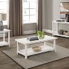 CAVINAS Distressed Wooden Coffee Table,Farmhouse Storage Center Table with Shelf,Rustic Rectangular Tea Table for Living Room,Reception Areas - 2 of 4