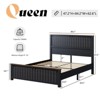 AMERLIFE Farmhouse Bed Frame with 47" Tall Headboard and Sliding Barn Doors - 2 of 3