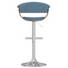 Mid-Century Modern Woven Polyester Adjustable Swivel Barstool with Padded Seat, Bentwood Frame, and Chrome Base for Kitchen - 4 of 4