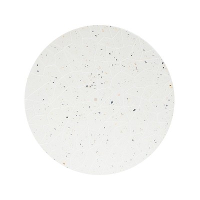 White Terrazzo Concrete Cylindrical Outdoor Side Table