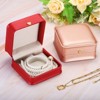 Unique Bargains PU Leather Velvet Cloth Vintage Elegant Design Bracelet Box 2 Pcs - 4 of 4