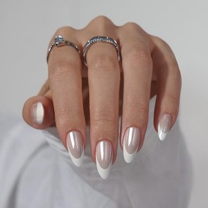 BTArtboxnails White Swan Almond Nails - Press On Nails - 1 of 4