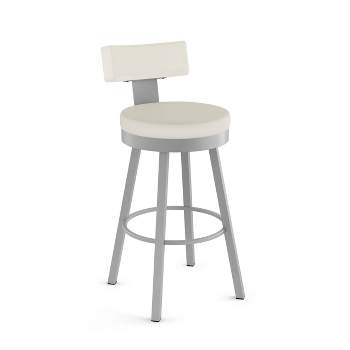 Amisco Morgan Upholstered Counter Height Barstool Off-White/Gray