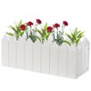 Gardenised Rectangular Traditional Fence Design Vinyl Planter Box - 2 of 4