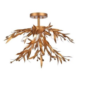 Elegant Lighting Priscilla 23 inch flush mount in gold leaf - 1 of 4