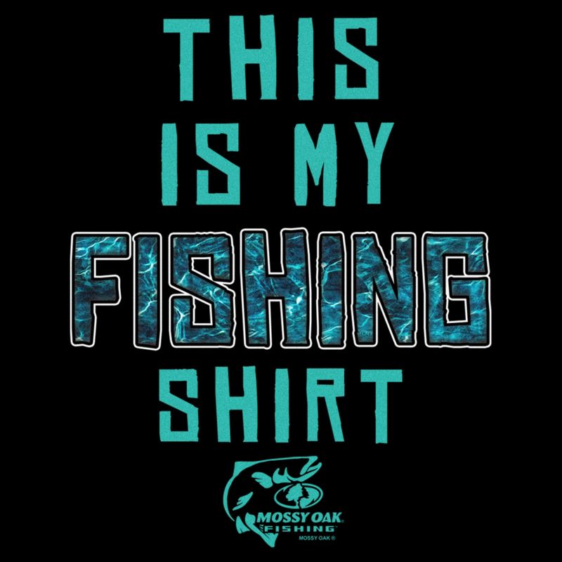 Men's Mossy Oak This Is My Fishing Shirt Aqua Logo T-Shirt, 2 of 6