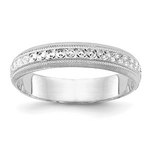 Black Bow Jewelry 3mm 14K Yellow, White, or Rose Gold Design Etched Standard Fit Band - 1 of 4