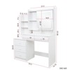 SKRAN Makeup Vanity Desk, White Vanity Table Set with 6 Drawers & Sliding Mirror & Storage Shelves,3 Modes Brightness Adjustable - 3 of 4