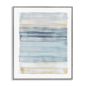 Stupell Industries Tranquil Blue Beige Stripes Pattern Casual Painting Framed Giclee Art, Gray, 24" x 30" - 1 of 4