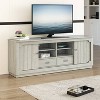 67" TV Stand for TVs up to 70" Saw Cut with Built-In Sliding Doors Storage Cabinet Off-White - Festivo - 2 of 4