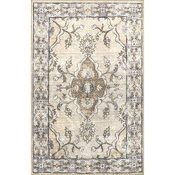 nuLOOM Adair Traditional Floral Machine Washable Area Rug
