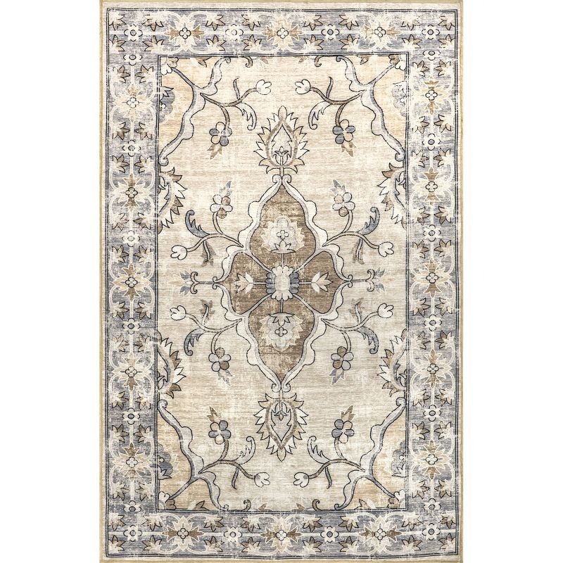 nuLOOM Adair Traditional Floral Machine Washable Area Rug, 1 of 10