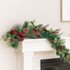 Kurt Adler Berries and Pinecone Ribbon Christmas Garland, Green, 6ft - 3 of 3