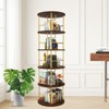 KTMBDW 5 Tier Rotating Bookshelf, 360¡ã Display Round Spinning Bookshelf, Stackable Spinning Bookshelf Tower for Bedroom, Living Room, Office, Gold - 2 of 4