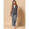Allegra K Women's Cotton Linen Casual V Neck Button Down Sleeveless Vest - 4 of 4
