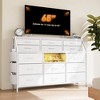 14 Drawers Dresser with Power Outlets and Led Lights,Fabric Dressers with Shelves and Side Pocket - 3 of 4