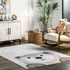Nuloom Indigo Otter Kids Pet Friendly Machine Washable Area Rug, 4' x 6', Light Grey - 2 of 4