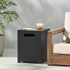 Wellington Outdoor Square Iron Tank Holder Side Table Dark Gray - Christopher Knight Home: Versatile Propane Storage, Rust-Resistant - 3 of 4