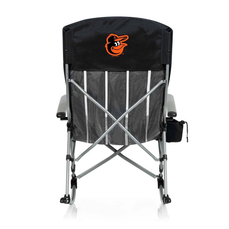 MLB Baltimore Orioles Outdoor Rocking Camp Chair - Black, 3 of 7