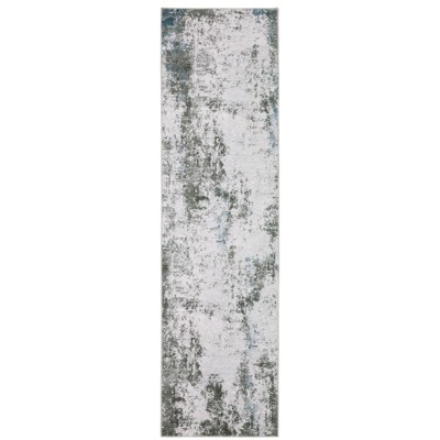 Oriental Weavers Malibu MAL02 Grey / Blue Indoor Area Rug - 2' x 8'