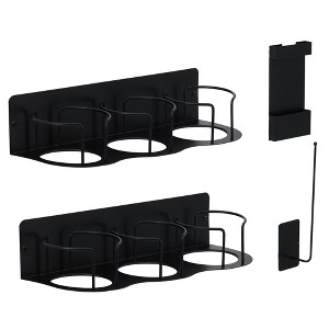 EcoSummer Magnetic Fridge Organizer Rack 2 Pack, Foldable Cup Holder for 40oz Tumblers, Straw & Lid Hooks, No-Drill Space Saver - 1 of 4