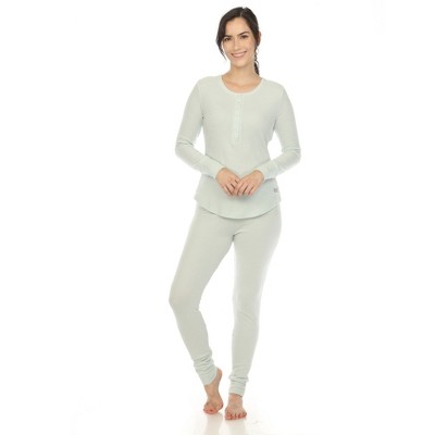 White Mark Women's Waffle Pajama Set