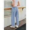 Womens Barrel Sweatpants High Waisted Wide Leg Pants Drawstring Athletic Baggy Pants Reverse Seam Barrel Pants with Pockets - 2 of 4