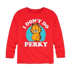 Boys' - Garfield - I Don't Do Perky Long Sleeve Graphic T-Shirt - 1 of 4