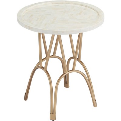 Coast to Coast Osso 20" Wide Gold Mosaic Bone Accent Table