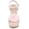BLISSFUL STEP Women's Flower Platform Wedge Heel Open Toe Sandals - 2 of 4
