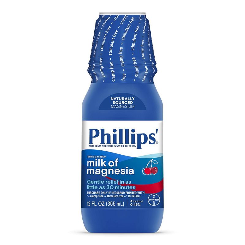 Phillips&#39;  Milk of Magnesia Liquid Laxative Constipation Relief -Cherry - 12oz, 1 of 8