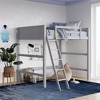 Spassway Full Size Loft Bed with Desk Space Gray Wooden Bed Frame Study Area for Small Rooms Sturdy Construction Safety Guardrails - 3 of 4