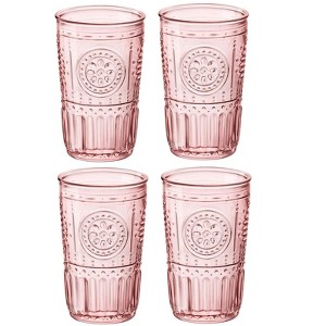 Bormioli Rocco Romantic Cooler Drinking Glass, 4-Piece, 16 oz, Pink - 1 of 4