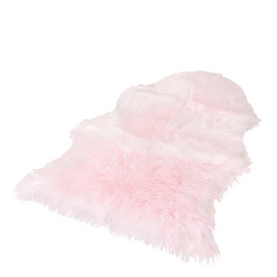 Walk On Me Faux Fur Super Soft Rug With Non-slip Backing 2'x3' Pink : Target