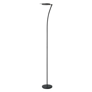 Adjustable Torchiere LED Floor Lamp Black (Includes Energy Efficient Light Bulb) - Ore International