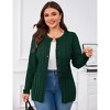 Plus Size Women's Open Knit Sweater Cardigan Round Neck Button Down Soft Casual Formal Outfits - 2 of 4