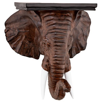 Realistic Resin Elephant Wall Bracket Shelf