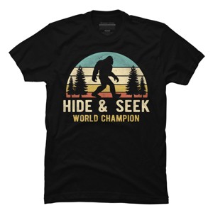 Men's Design By Humans Bigfoot - Hide And Seek World Champion By clickbong T-Shirt - 1 of 2