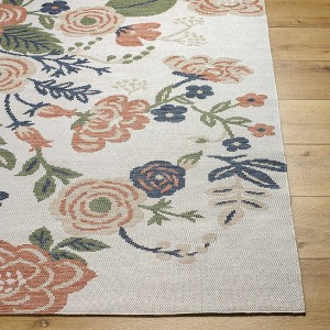 Hauteloom Ponto Cream & Blue Floral Area Rug - 1 of 4