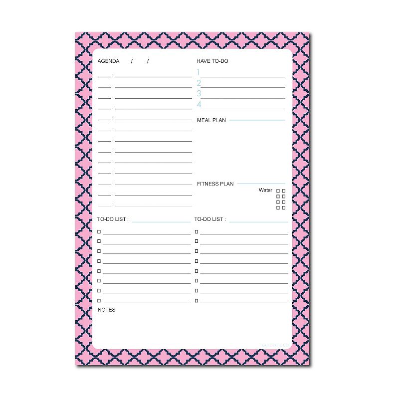 Kahootie Co. Kahootie Co Daily Schedule Notepad A5 8.3" x 5.8" 50 sheets per pad Pink(ADNPP), 1 of 6