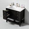 36" Bathroom Vanity with Sink – Freestanding Single Sink Cabinet with 3 Drawers, Door Storage & Ceramic Top, Solid Wood & MDF Construction - 3 of 4