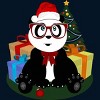 Men's Design By Humans Christmas - Panda Nerd By Adamzworld Tank Top - 2 of 3