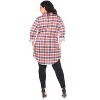 Women's Plus Size Piper Stretchy Plaid Tunic with Pockets - White Mark - 3 of 3