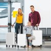 SKONYON 3 Piece Hardshell Luggage Sets Checked Spinner PC & ABS Luggage Set with YKK Zipper and TSA Lock - 2 of 4