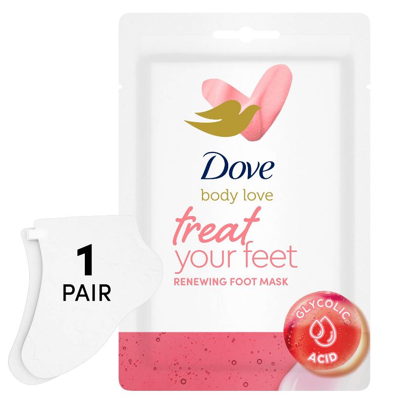 Dove Beauty Body Love Renewing Foot Mask - 1 pair, 1 of 6