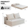 Foldable Corduroy Sofa Bed Sleeper Chair with Pillow,Convertible Twin Floor Mattress Couch with Backrest for Small Spaces-Cuddlewood - 4 of 4