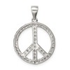 Black Bow Jewelry Sterling Silver and Cubic Zirconia Peace Sign Pendant, 19mm - 3 of 4
