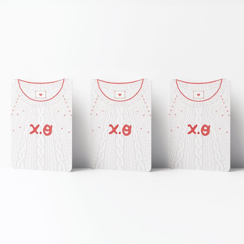 Love/Friendship Greeting Card Pack (3ct) "XO Sweater" by Ramus & Co, 1 of 5