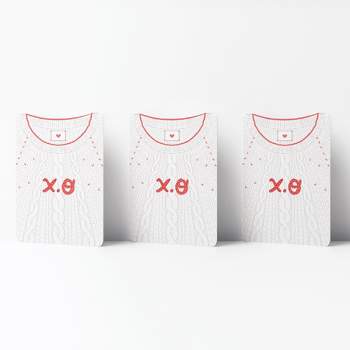 Love/Friendship Greeting Card Pack (3ct) "XO Sweater" by Ramus & Co