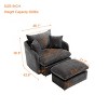 ModernLuxe Oversized Swivel Accent Chair with Ottoman, 360° Rotation Wide Seat Chenille Chair with 3 Pillows for Living Room - 4 of 4